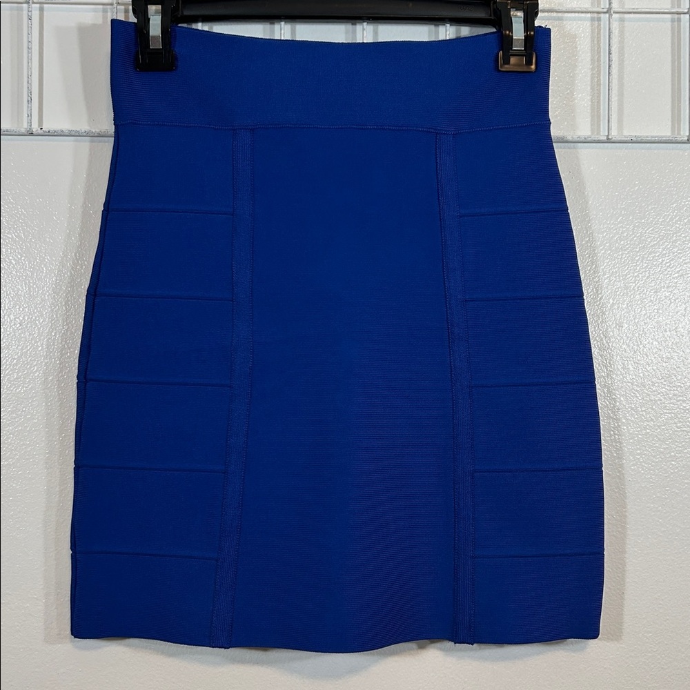 BCBGMaxazria Women M‎ Mini Skirt Royal Blue Bandage Bodycon 6275